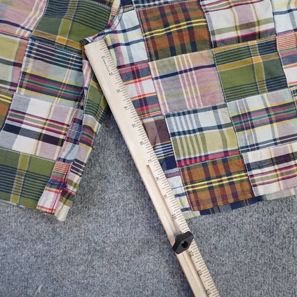 American Eagle Patchwork Shorts 32 Beige Plaid 10… - image 2